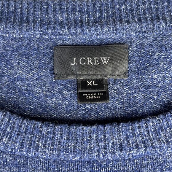 J.Crew Sweater Mens XL Blue Heather Cotton Crewneck Knit Pullover Long Sleeve - Picture 3 of 8